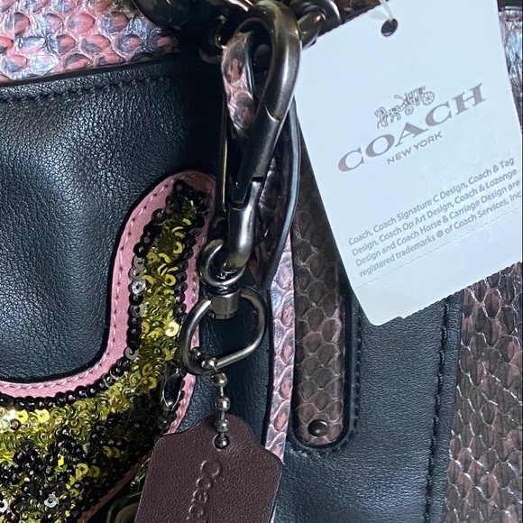 Covetable Coach Rexy Upcrafted Dreamer 36 Colorblock Snakeskin Detail Purse Rare - Picture 11 of 11